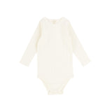 Lil Legs Ivory Ribbed Crewneck Onesie