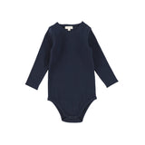 Lil Legs Navy Ribbed Crewneck Onesie