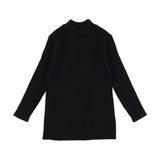 Lil Legs Black Knit Mockneck