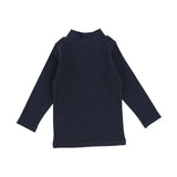 Lil Legs Navy Ribbed Mock Neck