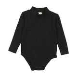 Lil Legs Black Bamboo Mockneck Onesie