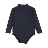 Lil Legs Navy Bamboo Mockneck Onesie