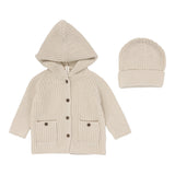 Lilette Ecru Chunky Knit Jacket + Beanie