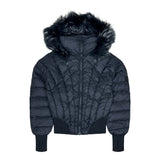 Scotch Bonnet Black With Black & White Fur Seashell Down Coat