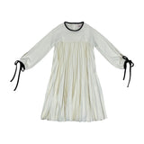 Goldthreads Cream Pleated Dress