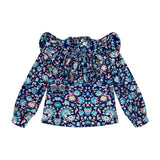 Nicole Miller Blue Floral Top