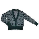 Luis Green Embossed Clarence Cardigan