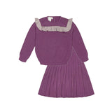 Teela Purple Ruffle Knit Set