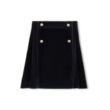 One Child Black Velour Button Core Skirt