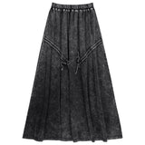 Jay Bee Black Mineral Wash Cinched Maxi Skirt