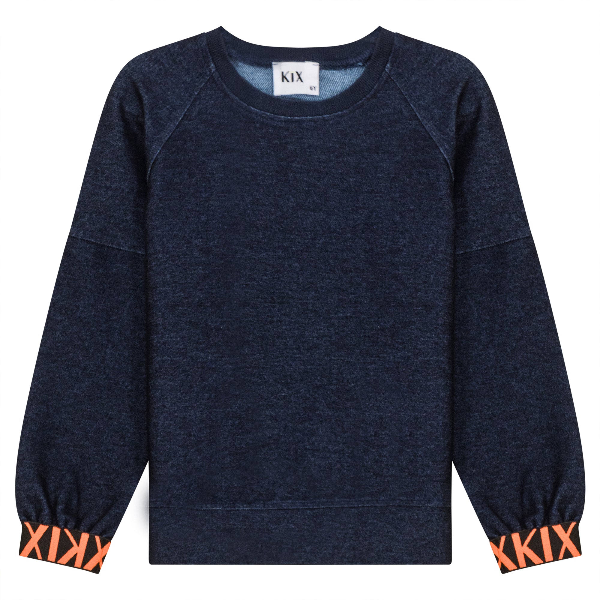 Kix Denim/Orange Elastic Cuff Sweatshirt – Young Timers Boutique