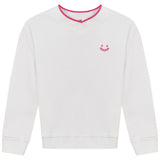 Kix White Embroidered Emblem Sweatshirt