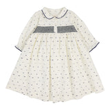 Analogie Cream Three Quarter Geometric Dress