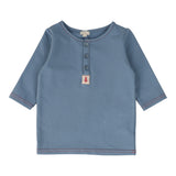 Lil Legs Blue Girls Henley Tee