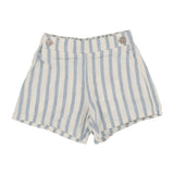 Analogie Blue Linen Stripe Pull On Shorts