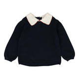 Analogie Navy Collar Knit Top