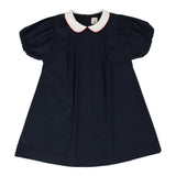 Analogie Navy Puff Short Sleeve Dress