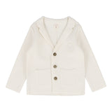 Analogie Cream Knit Crest Blazer