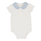 Analogie Light Blue Windowpane Collar Onesie