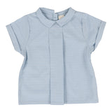 Analogie Light Blue Windowpane Toddler Collar Shirt