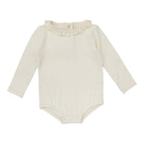 Lil Legs Winter White Ruffle Onesie