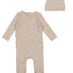 Lilette Cloud Printed Footie & Beanie Set