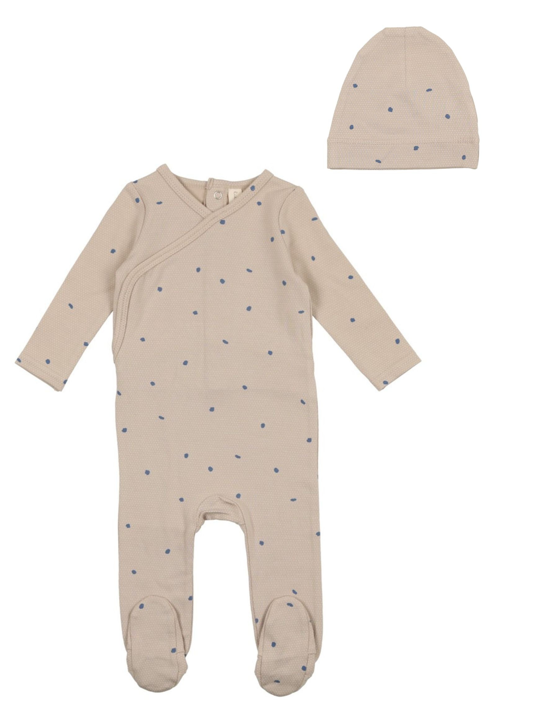 Lilette Cloud Printed Footie & Beanie Set