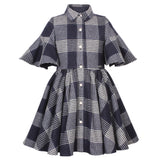 Jessie And James Navy & White Check Little Sister Dress