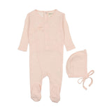 Mema Peach Dust Pointelle Heart Footie Set