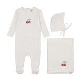 Mema Winter White/Red Embroidered Cherry Take Me Home Set