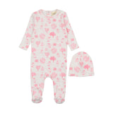 Mema Pink Toile Print Footie Set