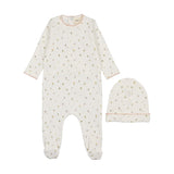 Mema Floral Pink Polka Dot Footie Set