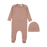 Mema Pink Heart Pointelle Footie Set