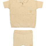 Noma Yellow Exposed Stitch Marled Knit Set