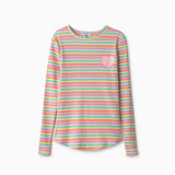 No Name Pink Stripe Heart Tee