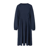 Poet Navy Scallop Adjustable Strap Dress