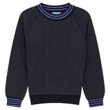 Pompomme Navy Printed Sweater