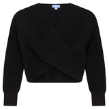 Pompomme Black Wrap Sweater