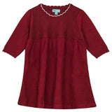 Pompomme Red Textured Yoke Knit Dress