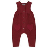 Pompomme Berry Textured Pocket Romper