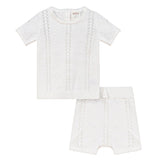 Pompomme White Pointelle Set