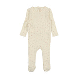 Lilette Milk/Rose Printed Pointelle Wrap Footie