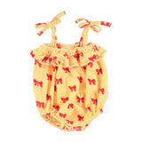 Piupiuchick Yellow & Red Bow Romper