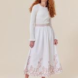 Soir White/Mauve Veronica Skirt