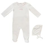 Kipp Pink Bebe Footie & Bonnet Set