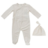 Kipp White Stone Tulip Footie & Hat Set