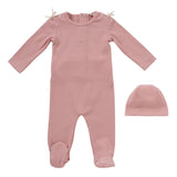 Kipp Pink Laced Footie & Hat Set