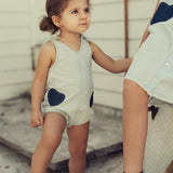 Teela Light Denim Heart Denim Romper