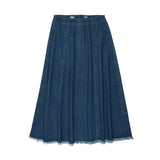 Coco Blanc Light Wash Denim Paneled Skirt