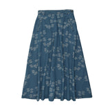 Coco Blanc Floral Denim Floral Skirt